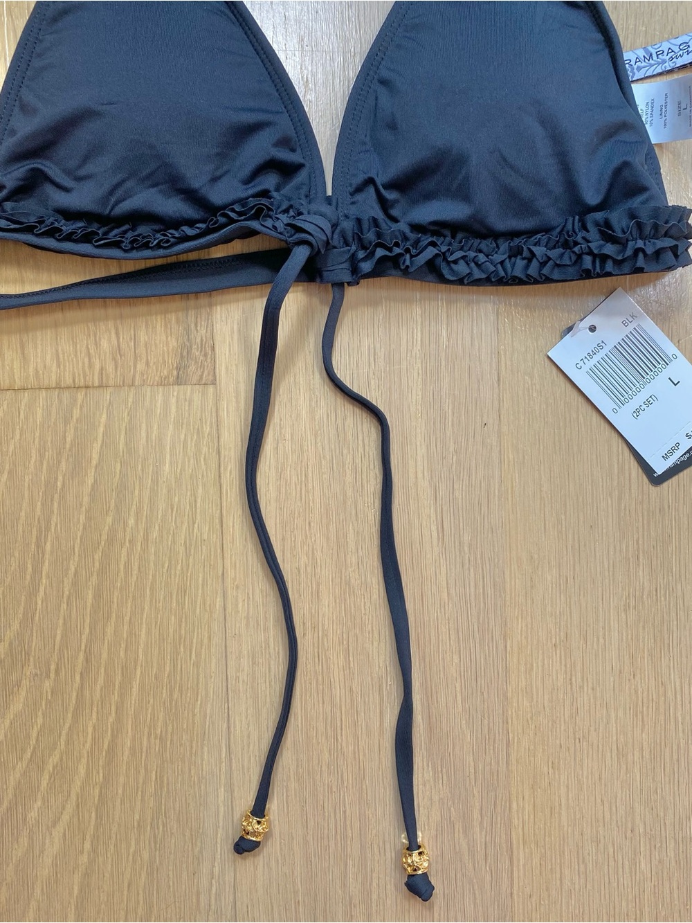 Rampage Black Ruffle Bikini Minimalist Chic Coquette Resort Vacation Swim Large - Picture 4 of 16